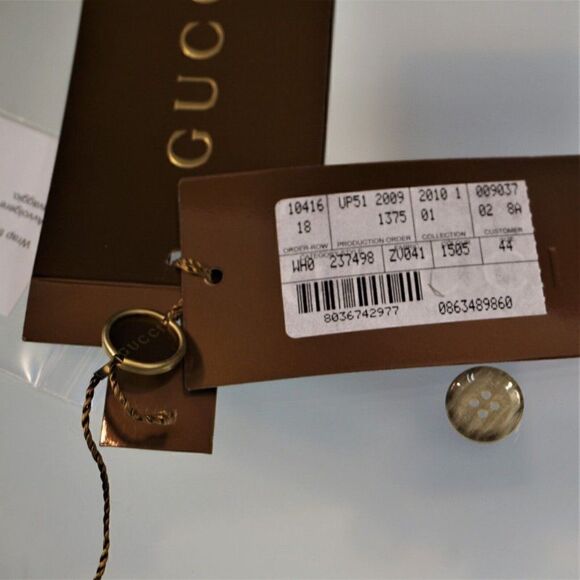 Gucci Replacement Button Gray Rimmed 4 Hole Flat Back - Picture 2 of 10